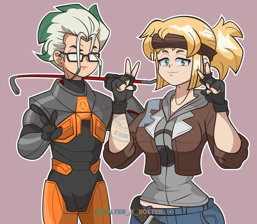kohaku, ishigami senkuu, gordon freeman, and alyx vance (dr. stone and 2 more) drawn by volter_x_volter