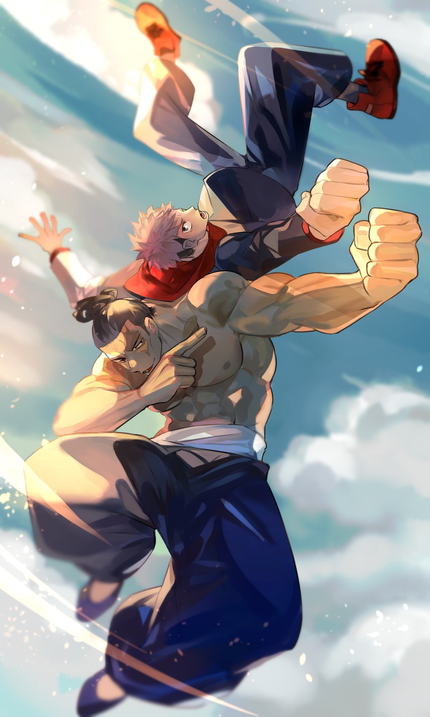 itadori yuuji and toudou aoi (jujutsu kaisen) drawn by natsuko_(summer_525528)