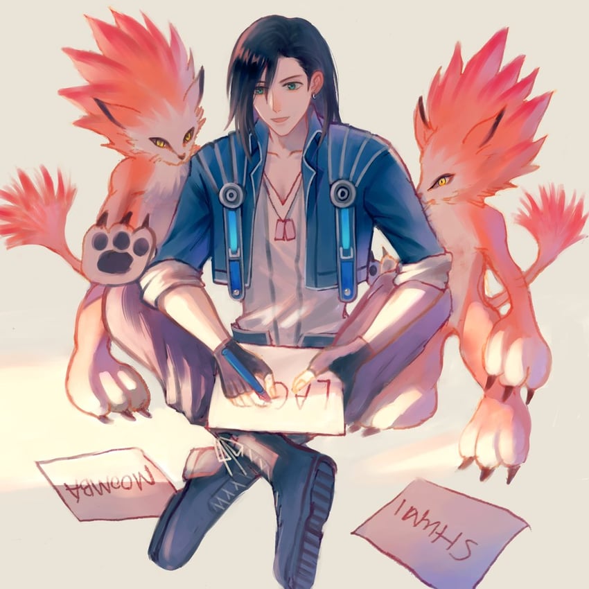 laguna loire and moomba (final fantasy and 1 more) drawn by faniod