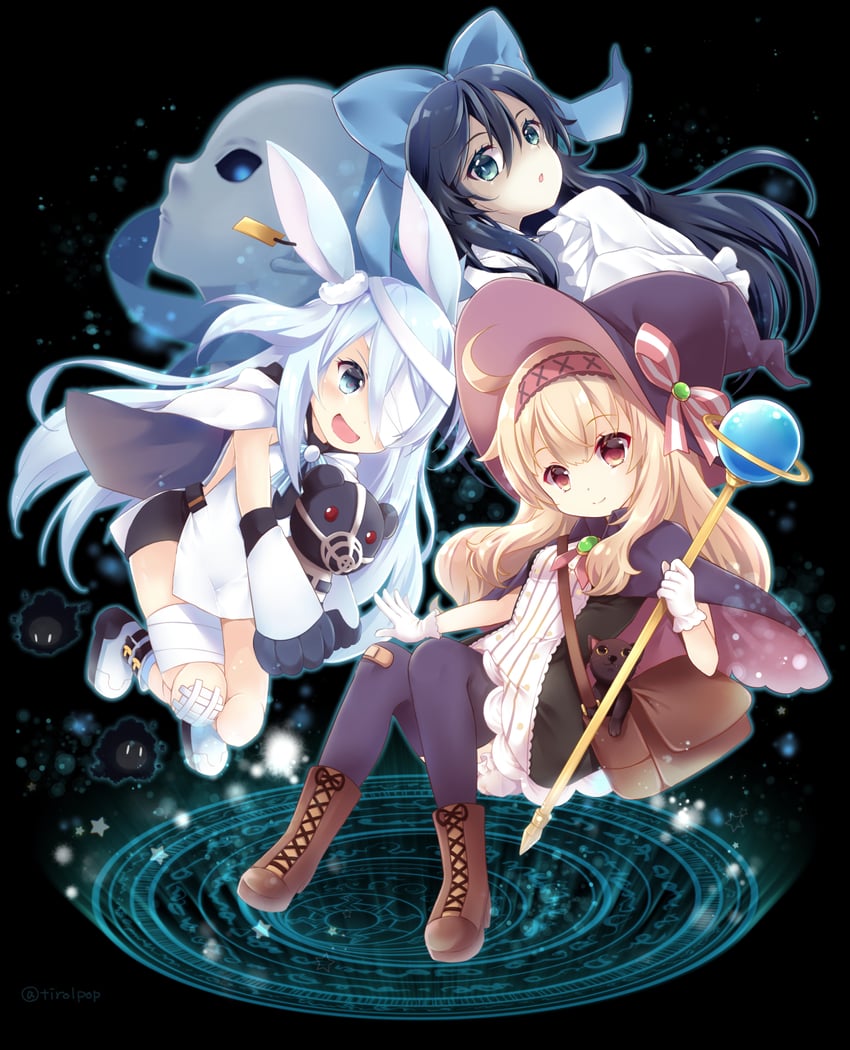 nobeta, monica, and tania (little witch nobeta) drawn by maya_(tirolpop)
