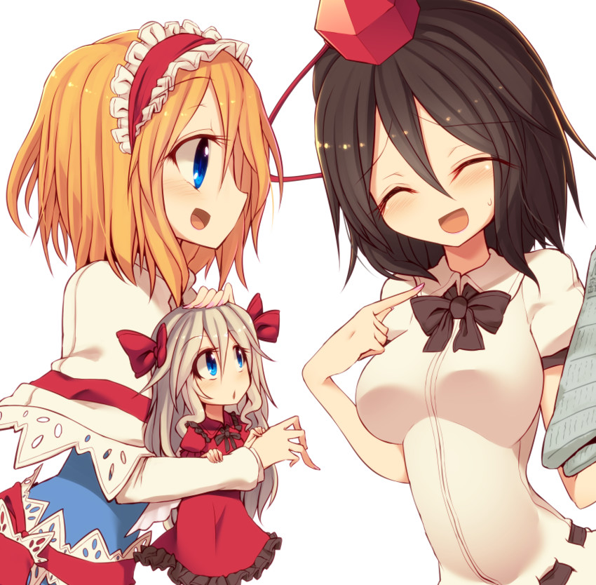 alice margatroid, shameimaru aya, and shinki (touhou) drawn by kuresento