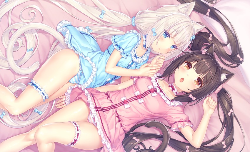 chocola and vanilla (nekopara) drawn by sayori_(neko_works)