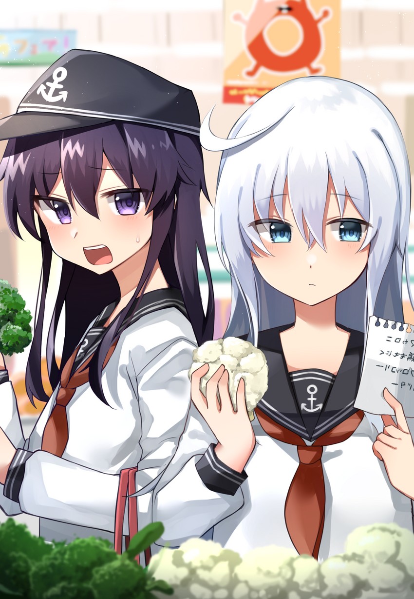 hibiki, akatsuki, and enemy lifebuoy (kantai collection) drawn by tsumikitsuki_(katsuobushi)