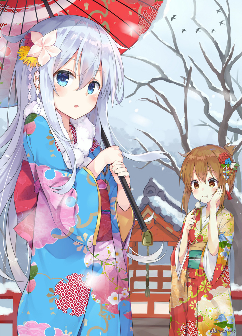 hibiki and inazuma (kantai collection) drawn by huwari_(dnwls3010)
