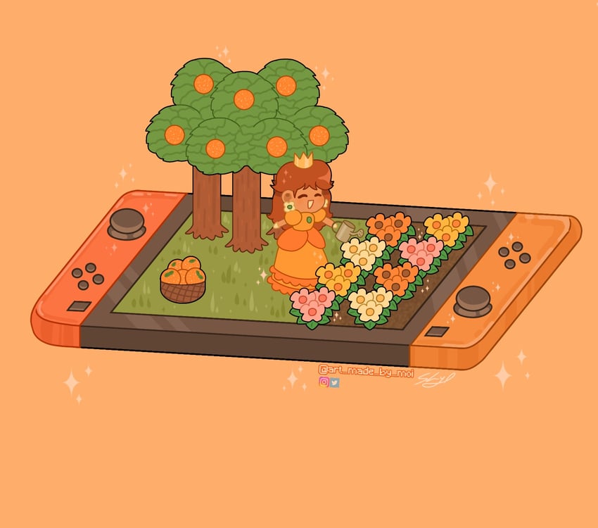 princess daisy (mario and 1 more) drawn by artmadebymoi