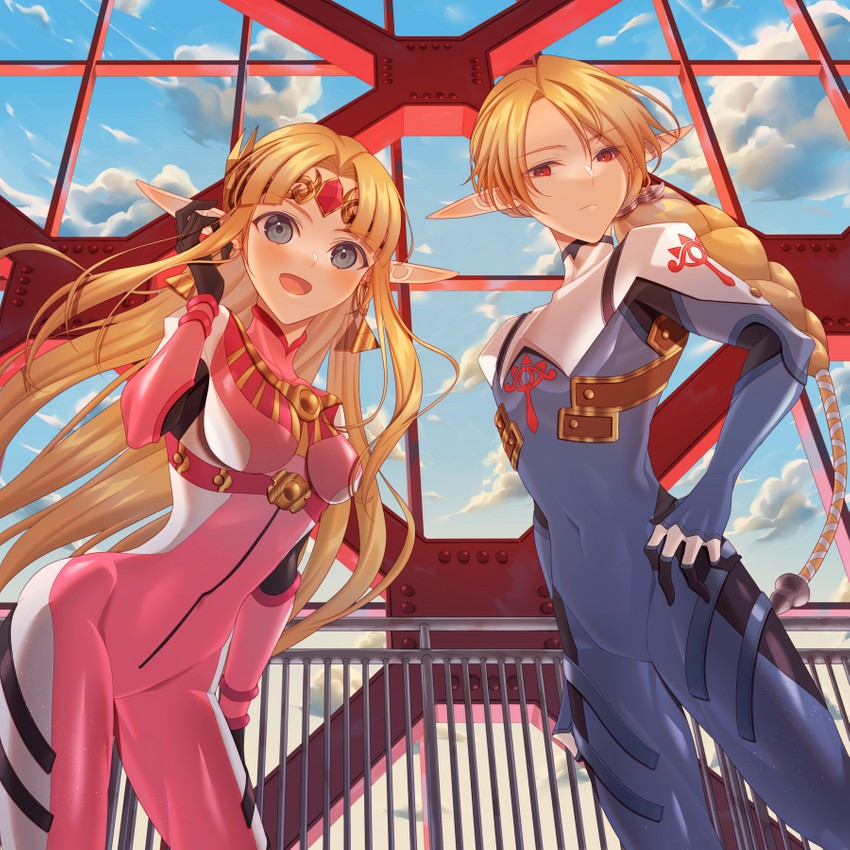princess zelda and sheik (the legend of zelda and 4 more) drawn by miri_(cherryjelly)