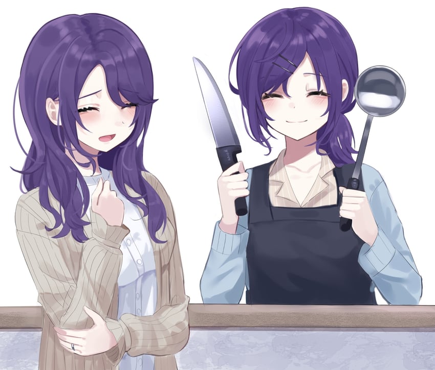 asahina mafuyu and asahina mafuyu's mother (project sekai) drawn by jishou_210