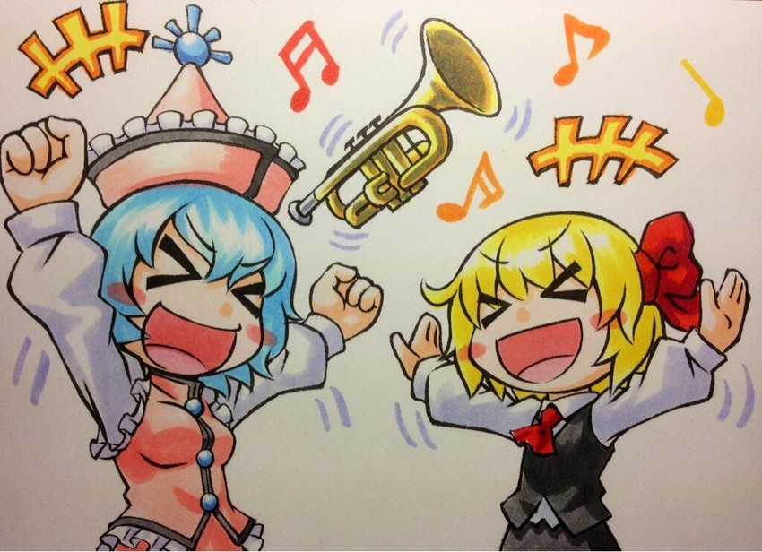 rumia and merlin prismriver (touhou) drawn by kawachi_koorogi