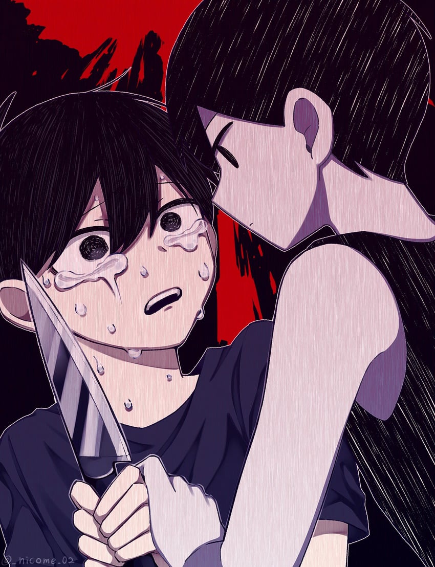 sunny and omori (omori) drawn by nicome_02
