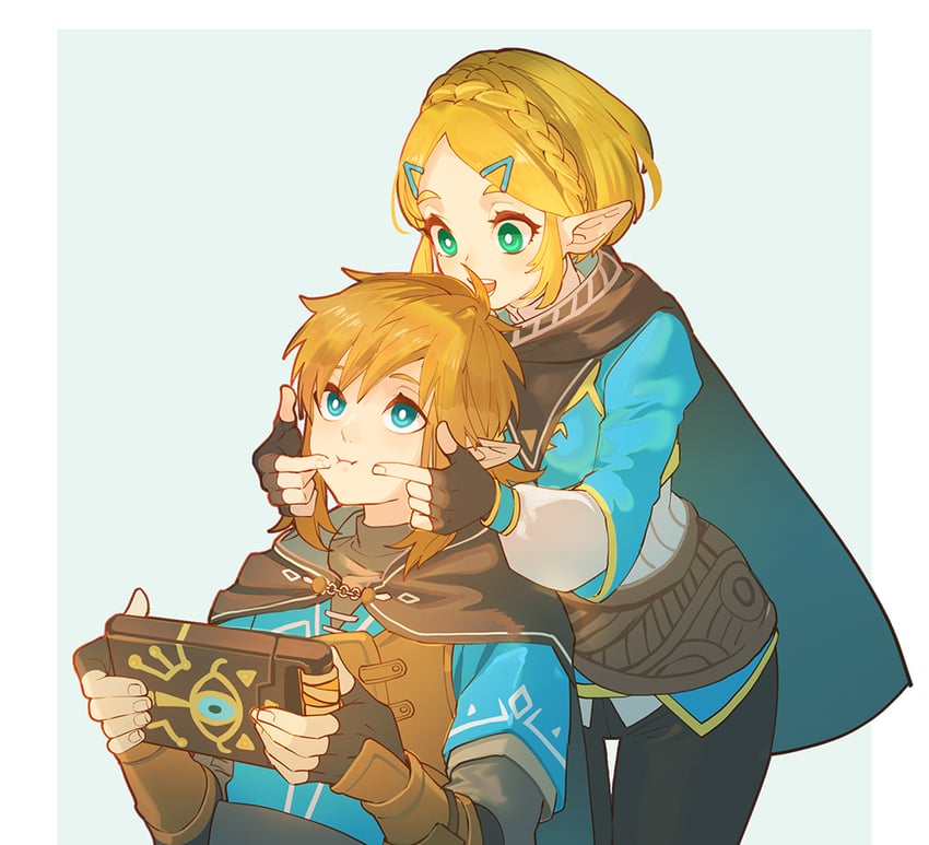 link and princess zelda (the legend of zelda and 1 more) drawn by natural_wind