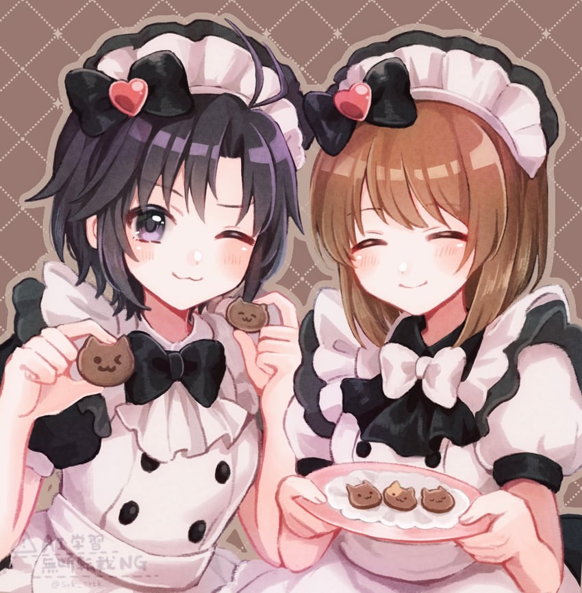 kikuchi makoto and hagiwara yukiho (idolmaster) drawn by shirako_(srk_srtk)