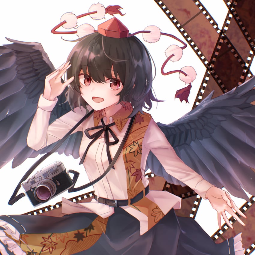 shameimaru aya (touhou) drawn by taguno