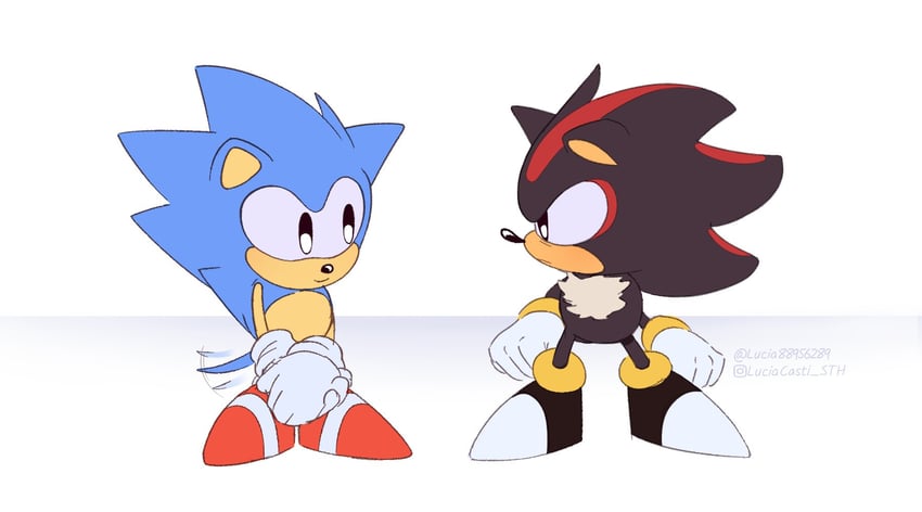 sonic the hedgehog, shadow the hedgehog, and classic sonic (sonic and 1 more) drawn by lucia88956289