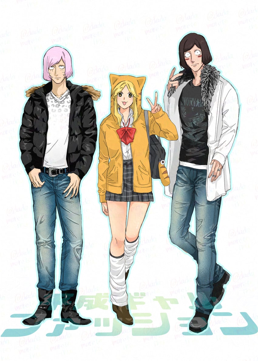 nyen, luther von ivory, and kitty carpet (randal's friends) drawn by harunoseki0414