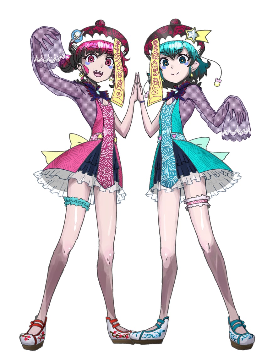 hagoromo lala and hoshina hikaru (precure and 1 more) drawn by kimishin