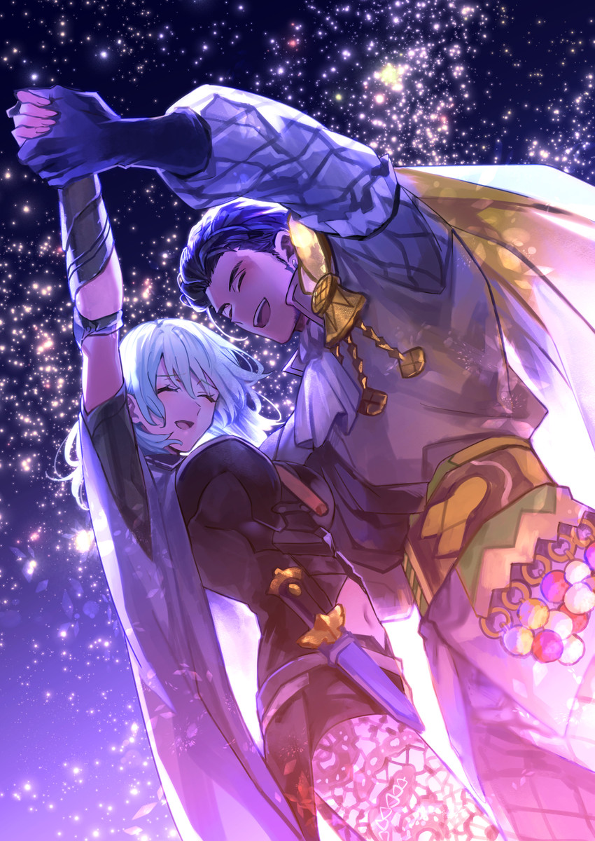 claude von riegan and female byleth (fire emblem and 1 more) drawn by shiya_(mizushibuki)