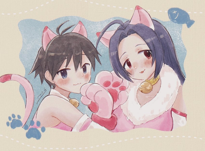 kikuchi makoto and miura azusa (idolmaster and 1 more) drawn by nekoninaru_ne
