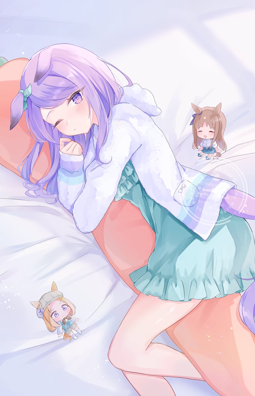 mejiro mcqueen, grass wonder, and narita top road (umamusume) drawn by moko_(mokochisa)
