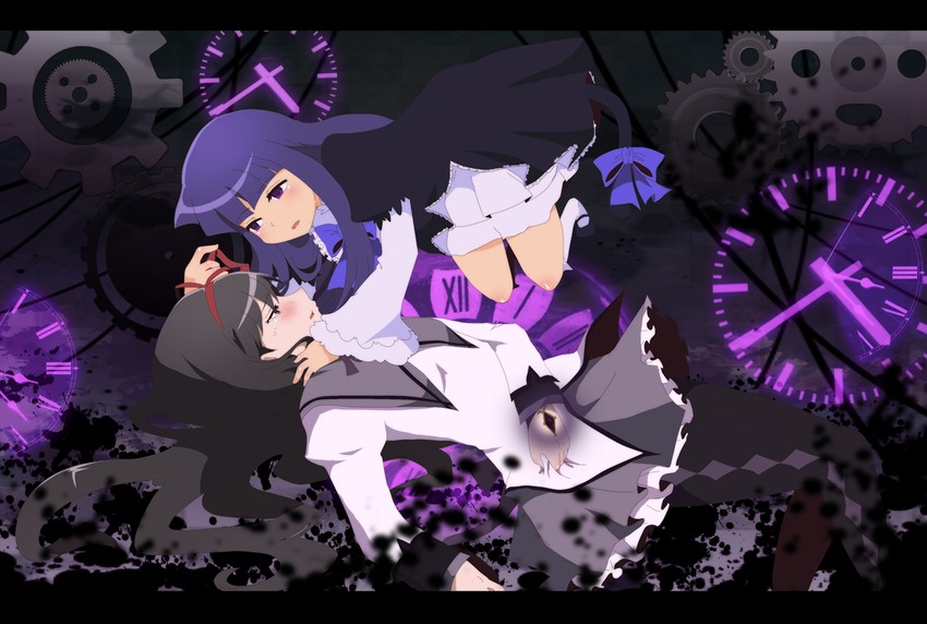 akemi homura and frederica bernkastel (mahou shoujo madoka magica and 1 more) drawn by aidmoon