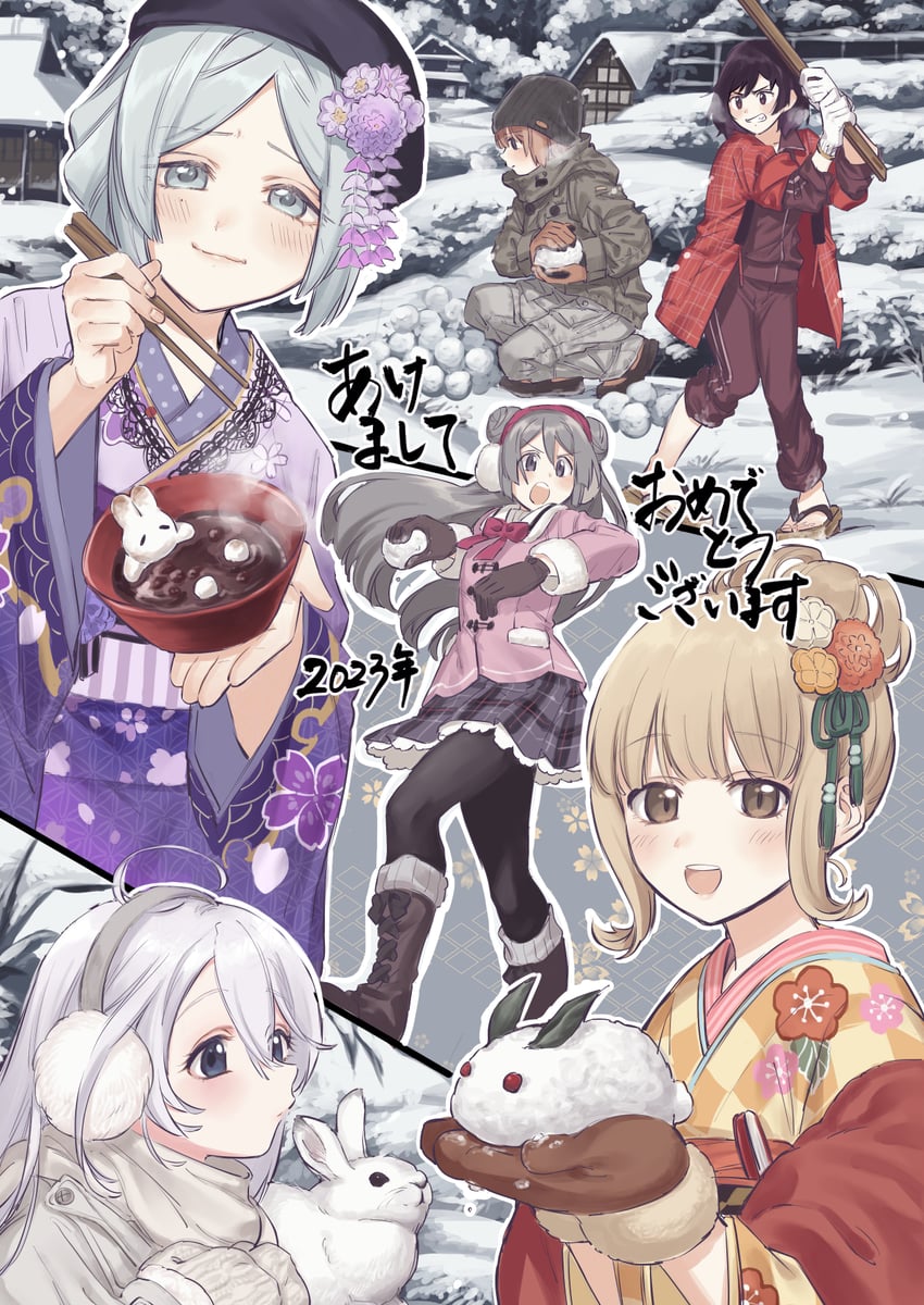 tokime shizuka, toki sunao, miura asahi, hiroe chiharu, aoba chika, and 1 more (mahou shoujo madoka magica and 1 more) drawn by yukishiro_(hitsuji)