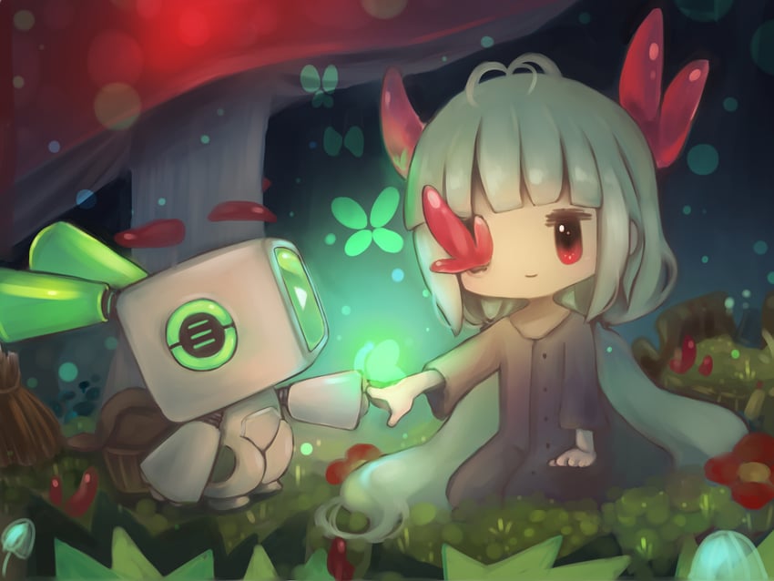 toriko and robot (void terrarium) drawn by momi_o