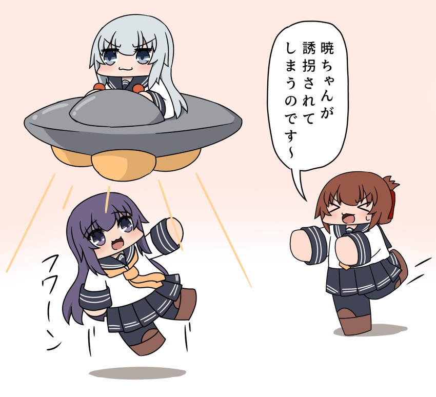 hibiki, inazuma, and akatsuki (kantai collection) drawn by bokota_(bokobokota)