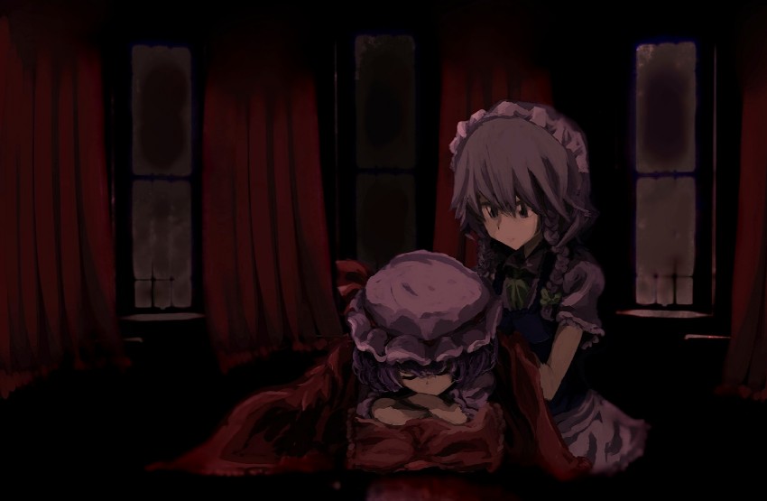 remilia scarlet and izayoi sakuya (touhou) drawn by yoshioka_yoshiko