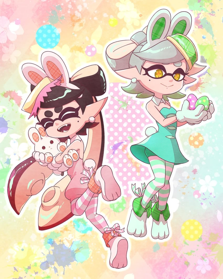 callie and marie (splatoon and 1 more) drawn by togeshiro_azami