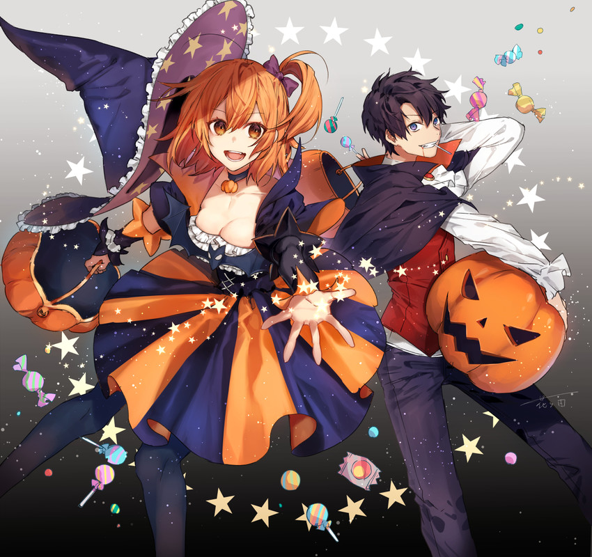 fujimaru ritsuka and elizabeth bathory (fate and 1 more) drawn by hanagata