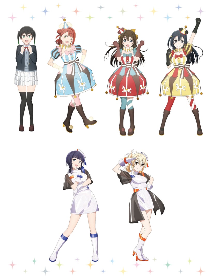 yuki setsuna, uehara ayumu, takasaki yu, osaka shizuku, miyashita ai, and 1 more (love live! and 1 more) drawn by yokota_takumi