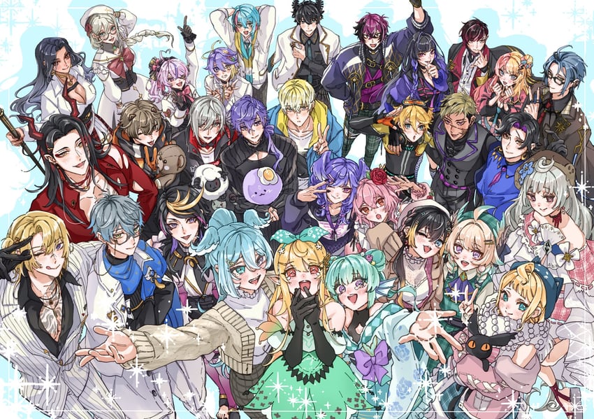 elira pendora, pomu rainpuff, enna alouette, finana ryugu, petra gurin, and 28 more (nijisanji and 1 more) drawn by danapurple86