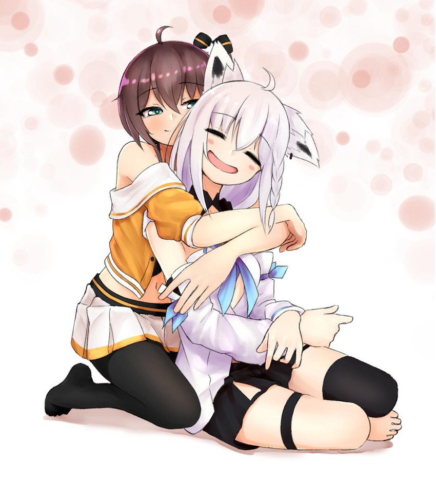 shirakami fubuki and natsuiro matsuri (hololive) drawn by lunch_boxer