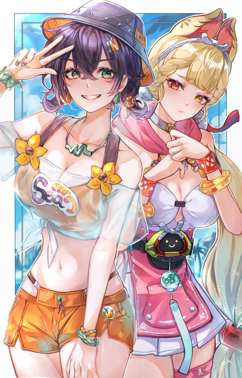 alice thymefield and belle (zenless zone zero) drawn by yoru_shiki