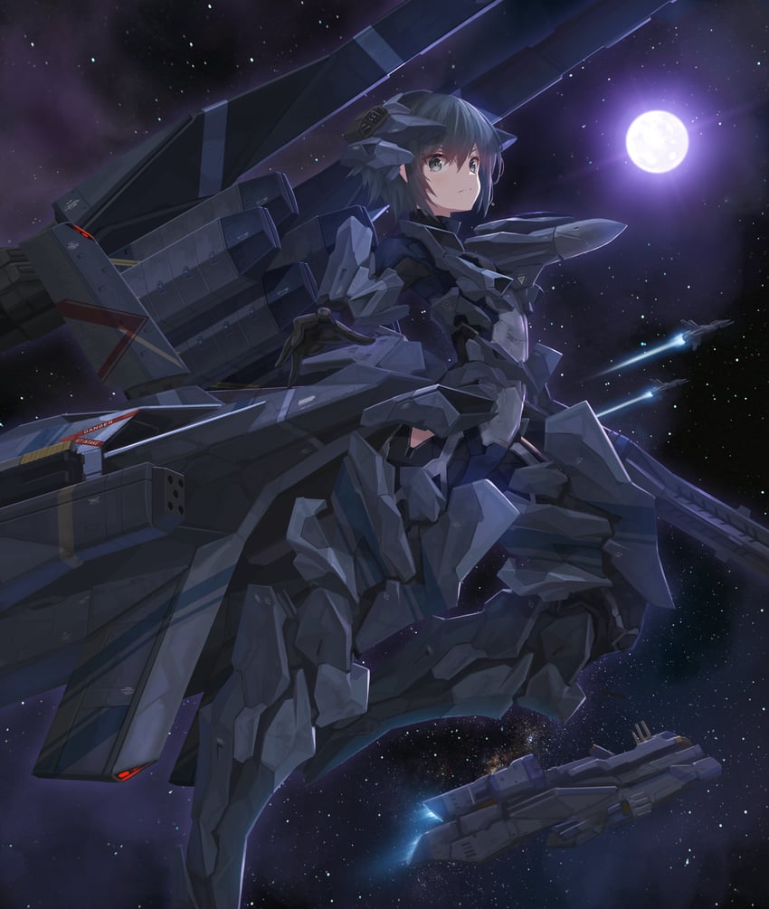 delta saber and katana faraway (silpheed and 1 more) drawn by tom-neko_(zamudo_akiyuki)
