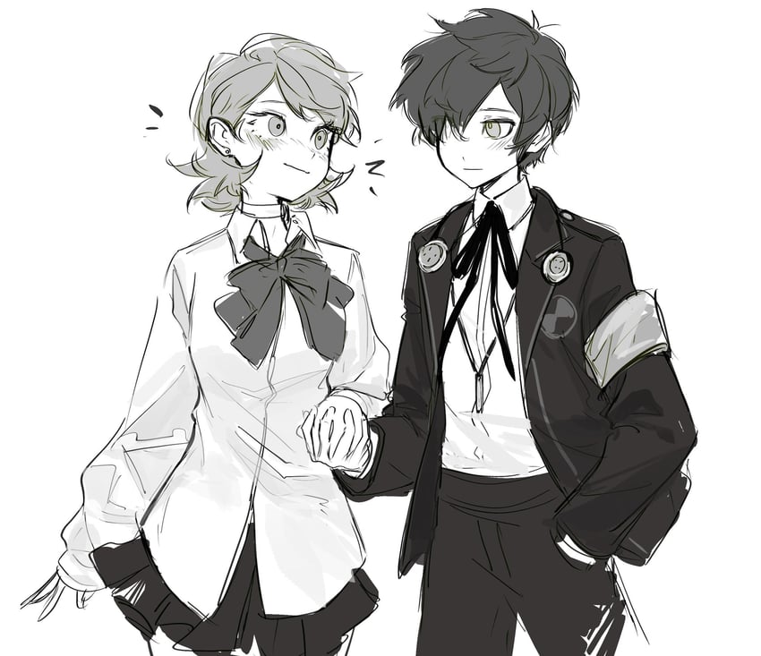 yuuki makoto and takeba yukari (persona and 2 more) drawn by rrrrrrrrrrrou1
