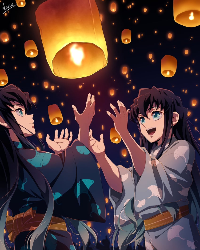 tokitou muichirou and tokitou yuichirou (kimetsu no yaiba) drawn by hana_ni_nare