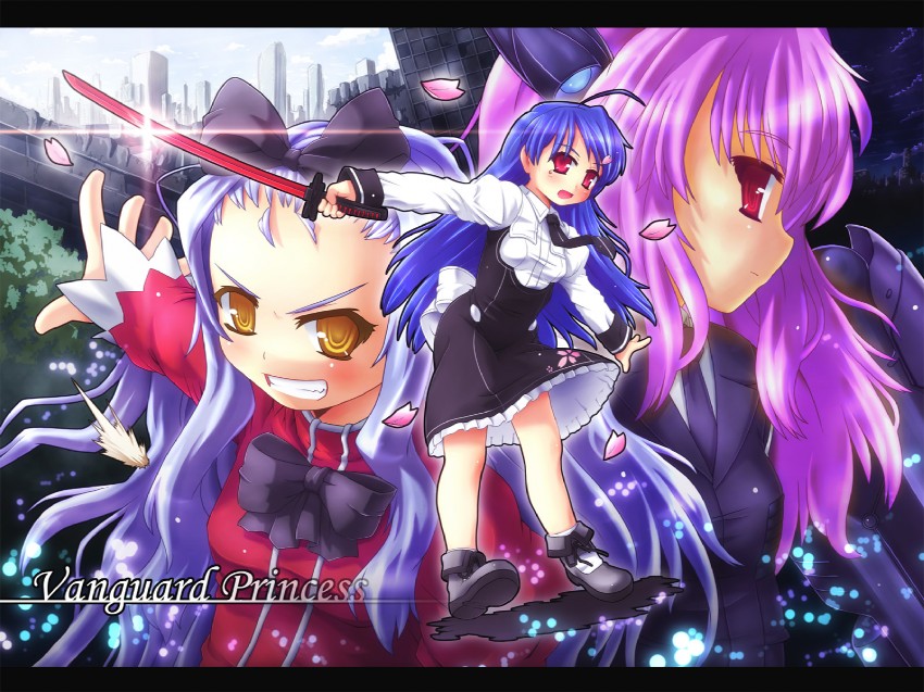 lilith, mitonoya saki, and shiera (vanguard princess) drawn by etogami_kazuya