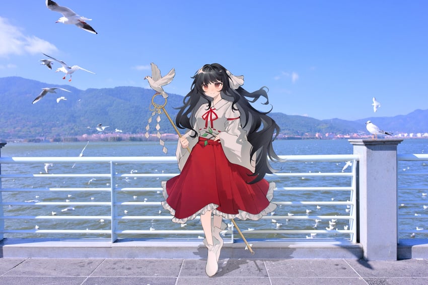 girl who trained on mt. haku (touhou and 1 more) drawn by xixingsiyuyuko