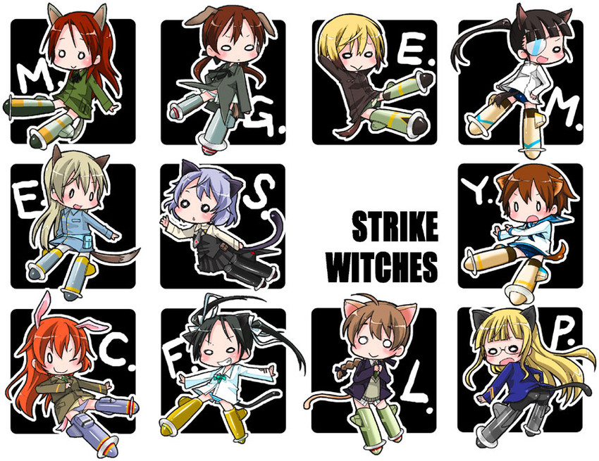 sanya v. litvyak, eila ilmatar juutilainen, miyafuji yoshika, erica hartmann, gertrud barkhorn, and 6 more (world witches series and 1 more) drawn by takahashi_(ichigo_no_katamari)