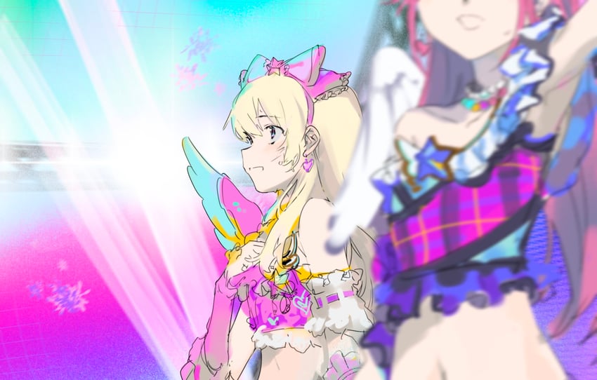 hoshimiya ichigo and otoshiro seira (aikatsu!) drawn by suiso_(owp)
