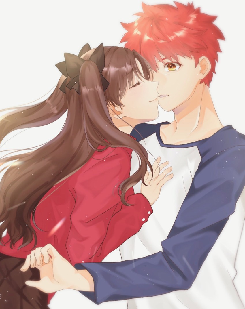 tohsaka rin and emiya shirou (fate and 1 more) drawn by toutou_(fufu0o)