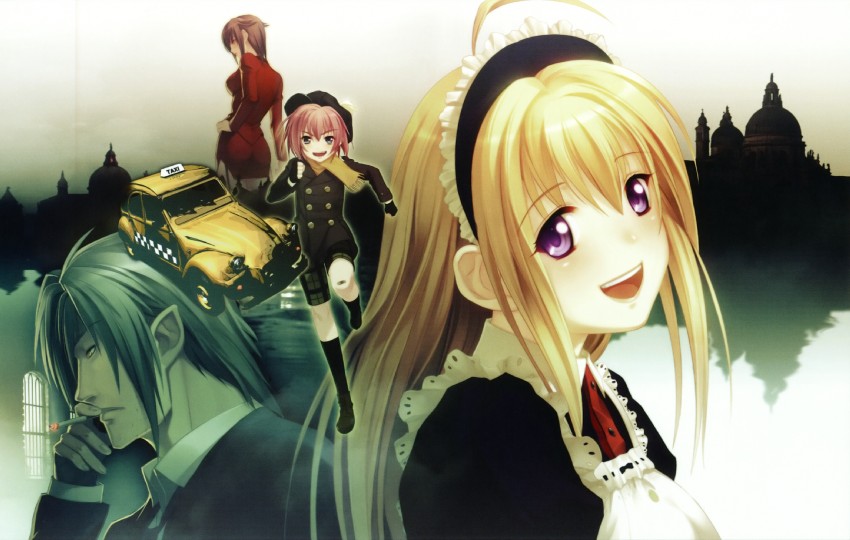 anna, rebecca, noel, and romeo (gekkou no carnevale) drawn by oosaki_shin'ya