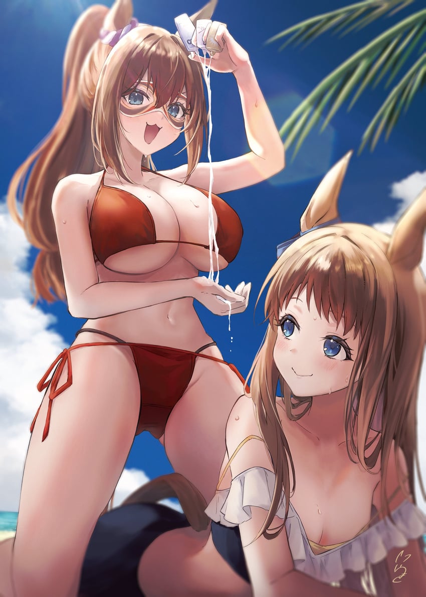 grass wonder and el condor pasa (umamusume) drawn by kitsune_yuki