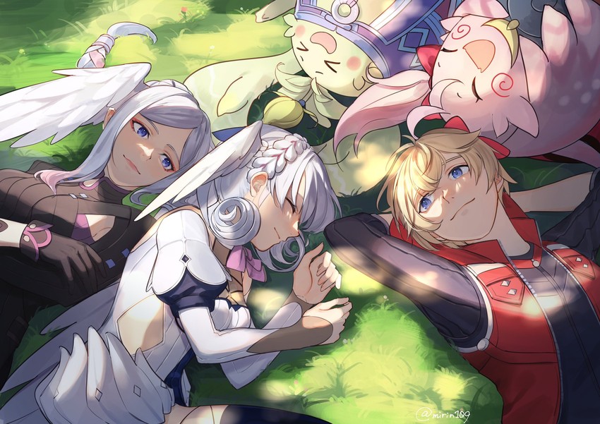 melia antiqua, shulk, tyrea, nene, and kino (xenoblade chronicles and 2 more) drawn by comumo
