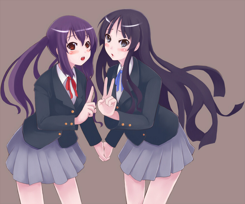 akiyama mio and nakano azusa (k-on!) drawn by minase_nagi