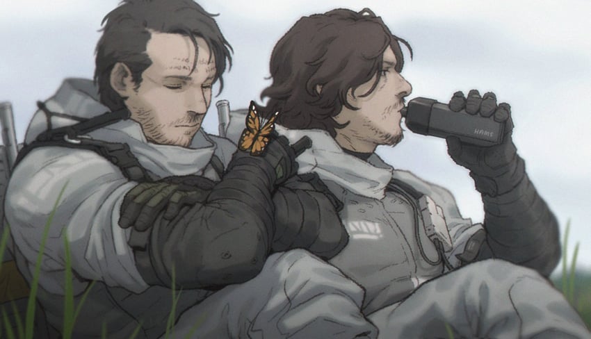 sam porter bridges and higgs (death stranding) drawn by hamms_hamss