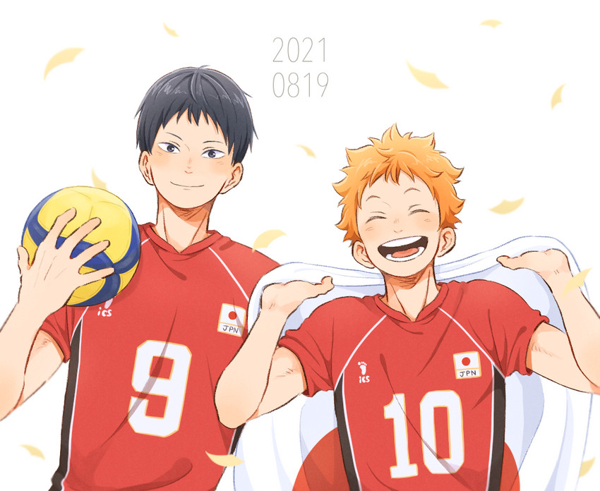 hinata shouyou and kageyama tobio (haikyuu!!) drawn by laugh_111