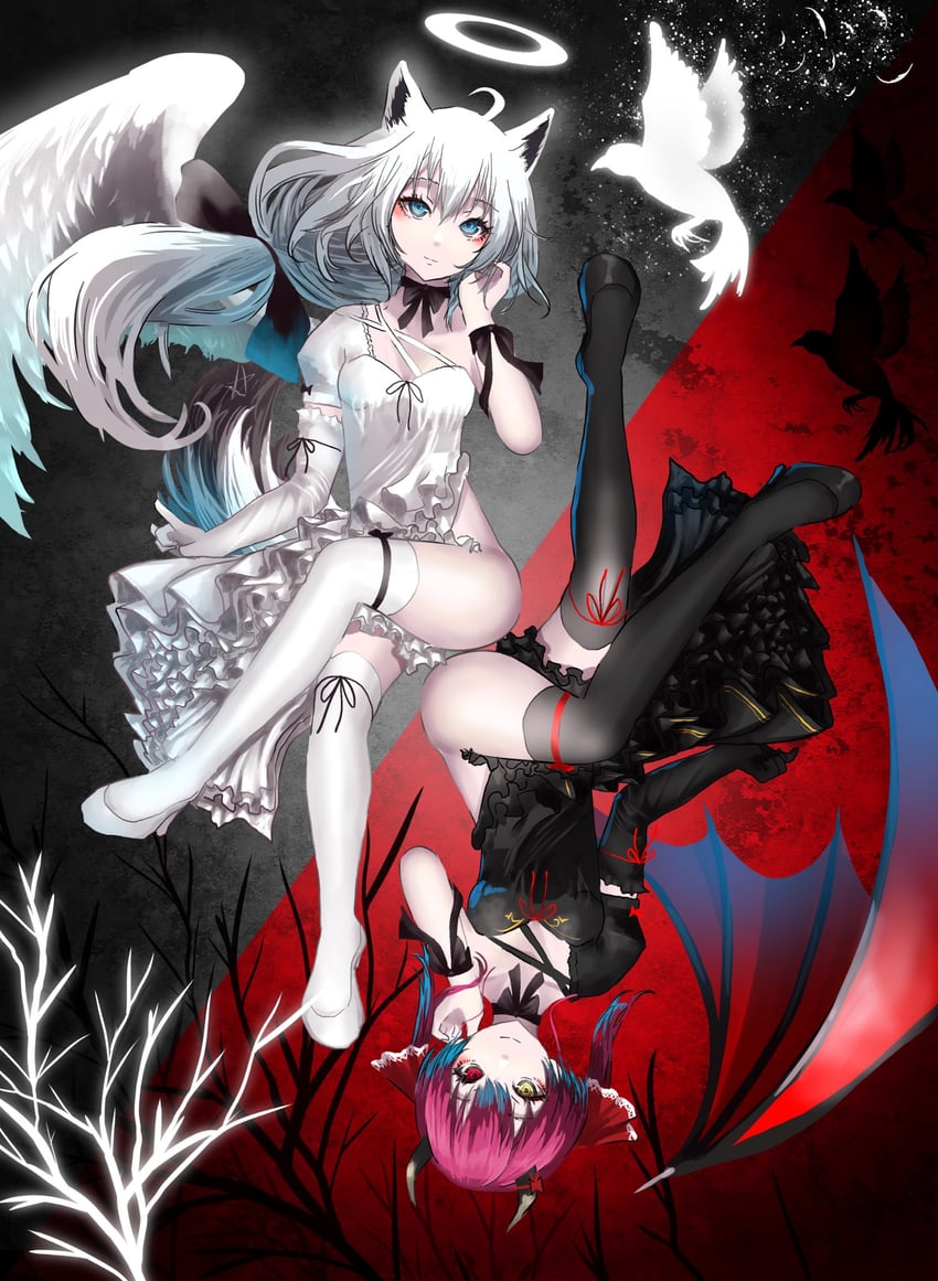 houshou marine and shirakami fubuki (hololive) drawn by yusuke_(shiota)