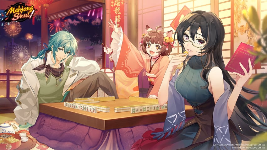 ichihime, sammir, and onodera nanaha (mahjong soul)