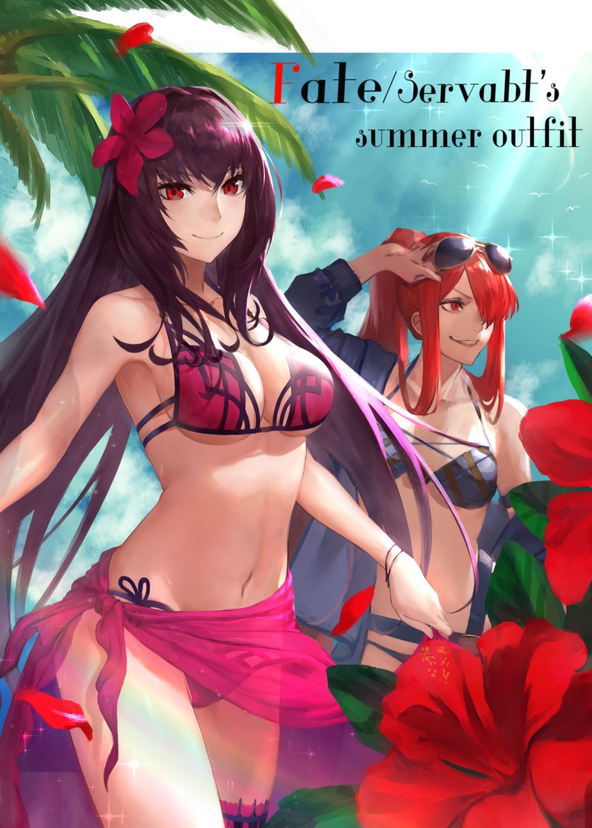 scathach and oda nobunaga (fate and 1 more) drawn by peperon_(peperou)